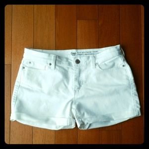 GAP white denim Boyfriend Shorts